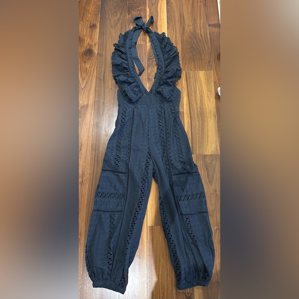 NWT Free people navy blue jumpsuit